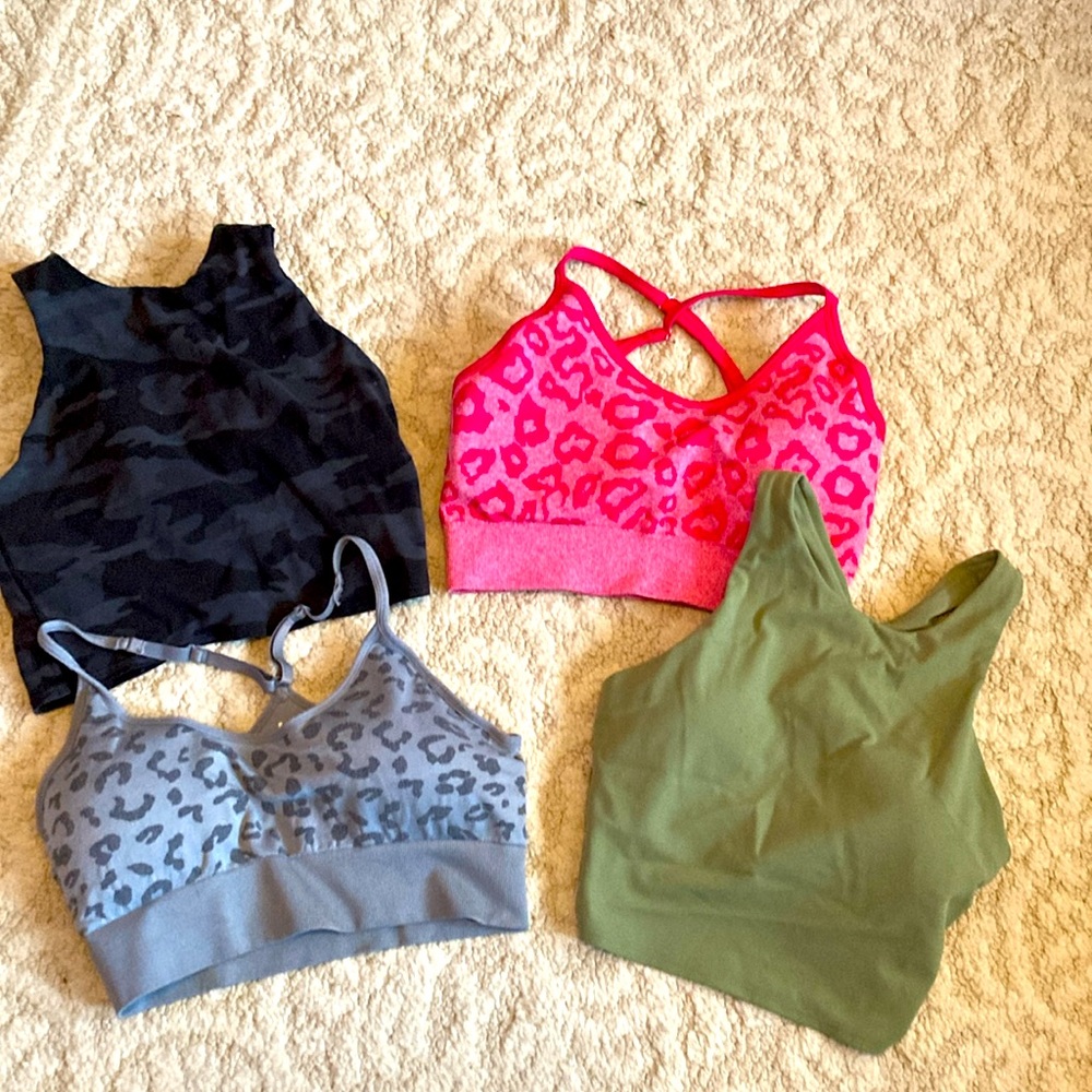 4 sports bras. Great preowned condition